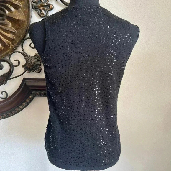 Double D Ranch Women’s Black Sleeveless Sequin Scoop Neck Sweater Top Size Small - Picture 5 of 12